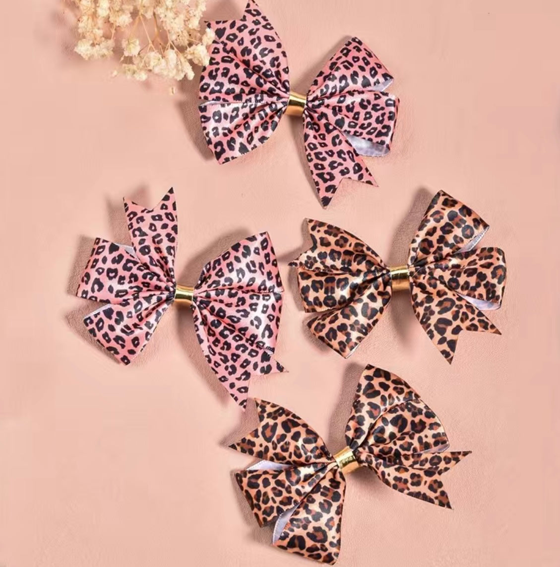Leopard Bow Clips (set of 2)
