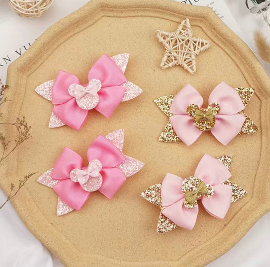 Minnie Glitter Clip Bows