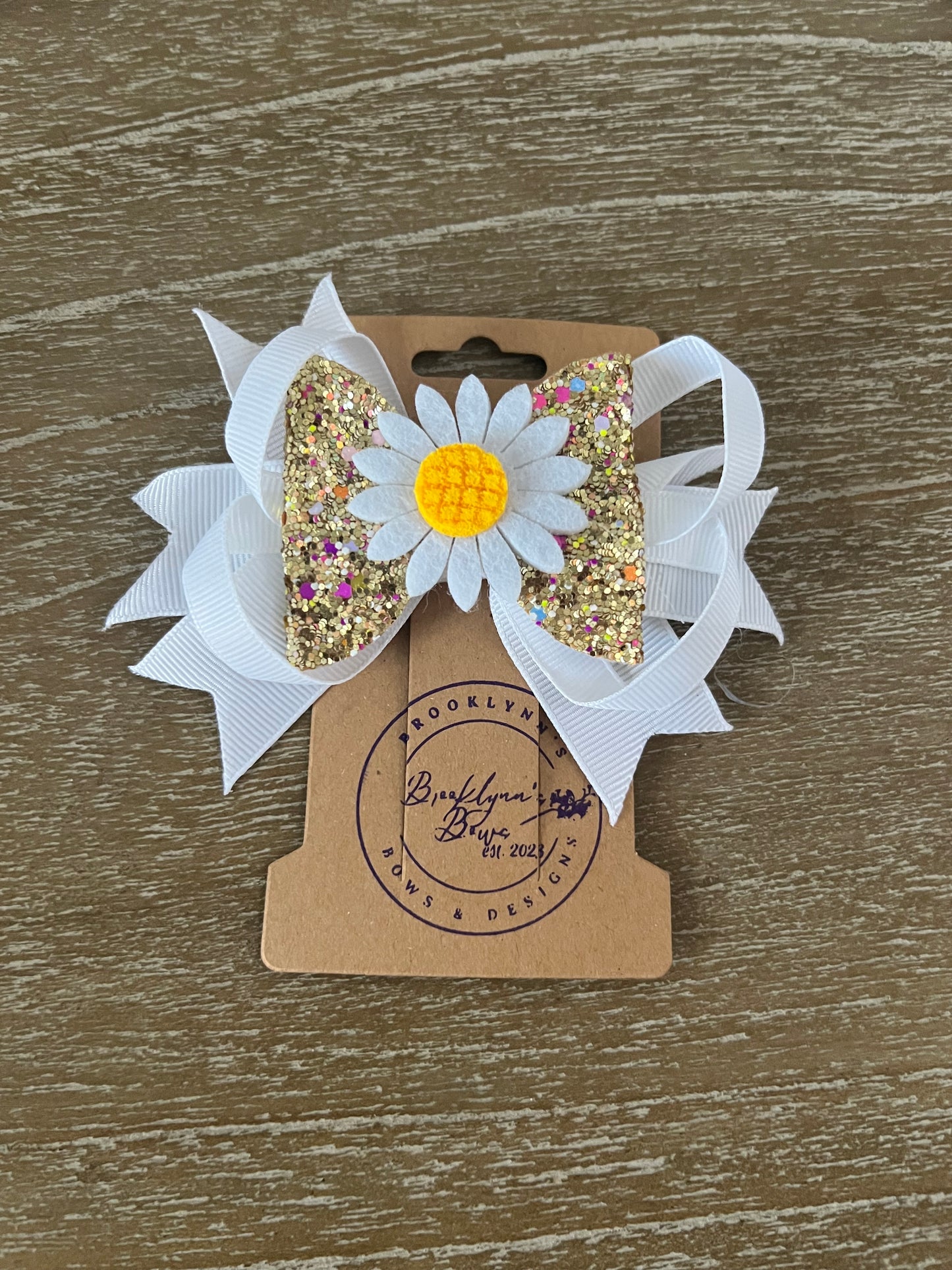 Sequin Sunflower Bow Clip