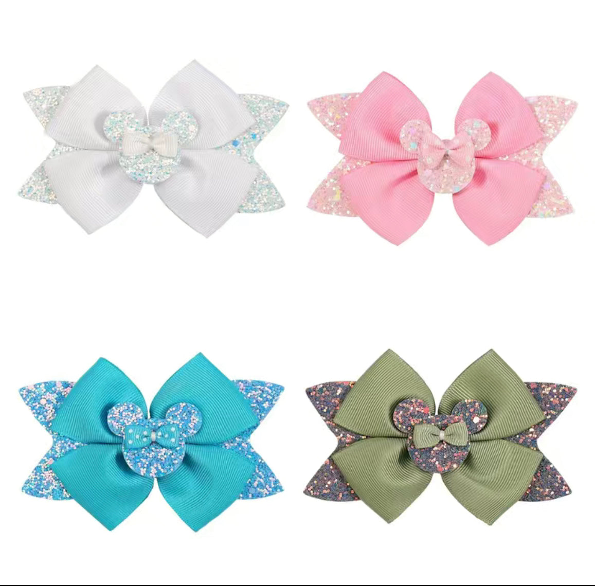 Minnie Glitter Clip Bows