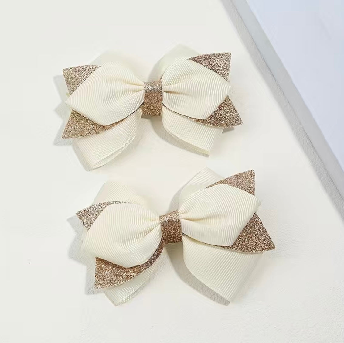 Glitter Ribbon Bow Clip